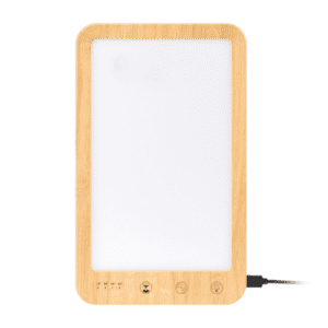 Company swag ideas bamboo and white desk light